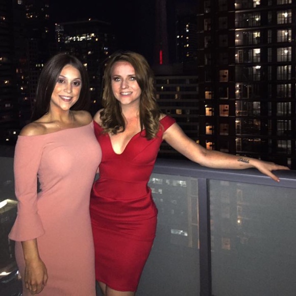 Red Boohoo Off the Shoulder Dress - Picture 1 of 1